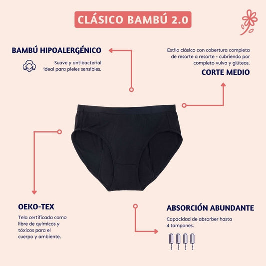 Clásico Bambú Teens Tallas 10 y 12